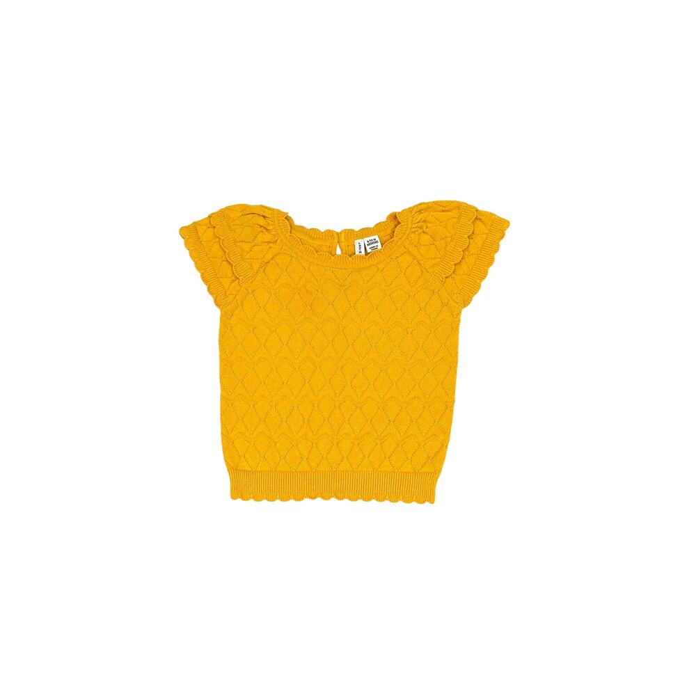 Janie and Jack Girls Textured Scallop Sleeve Sweater